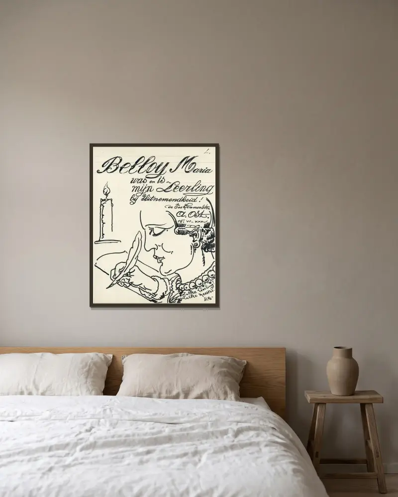 Lehrling Belloy von Alfred Ost gerahmt an einer Wand