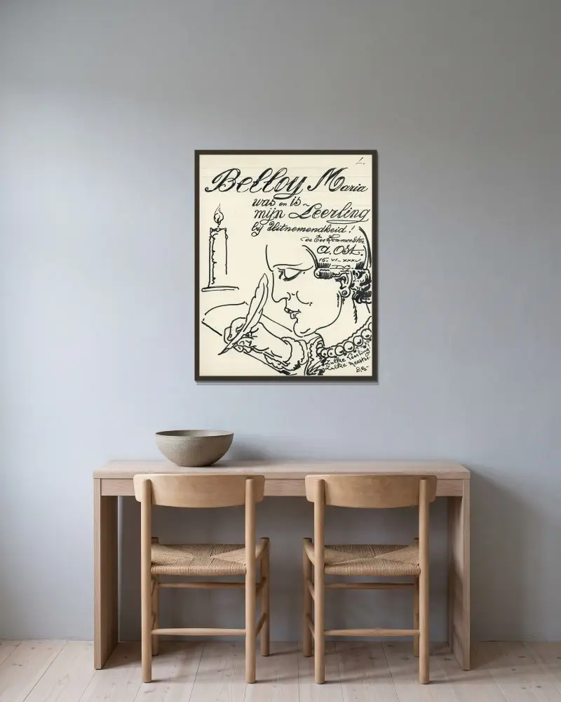 Lehrling Belloy von Alfred Ost gerahmt an einer Wand