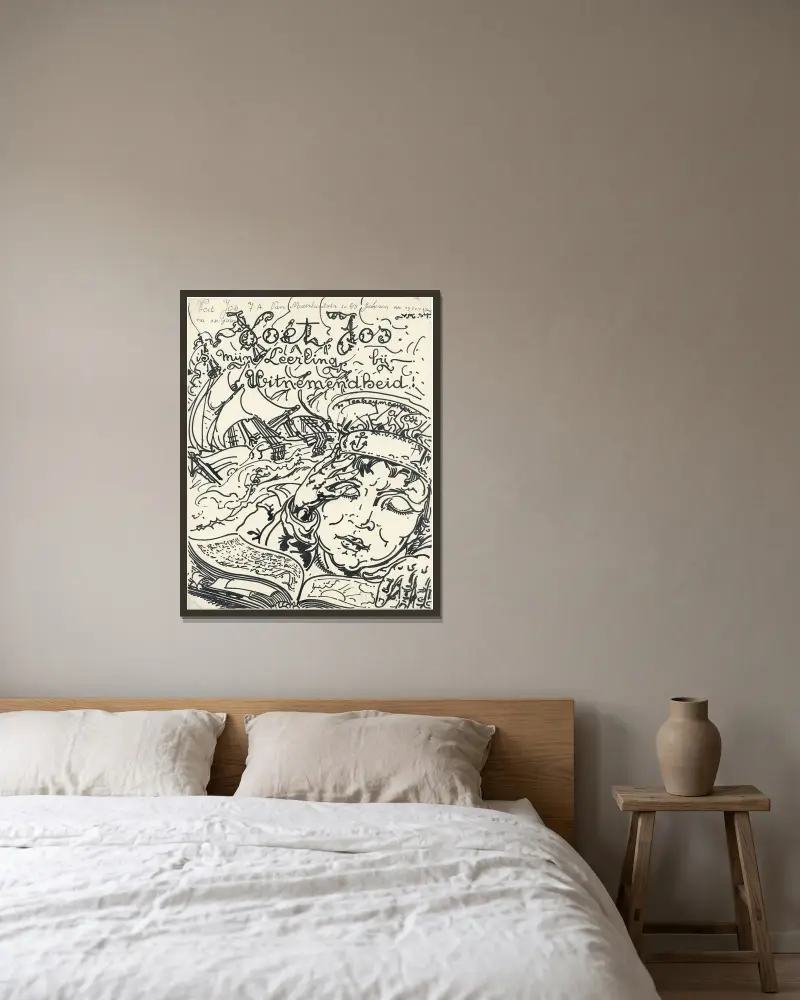 Der Fuß des Lehrlings von Alfred Ost gerahmt an einer Wand