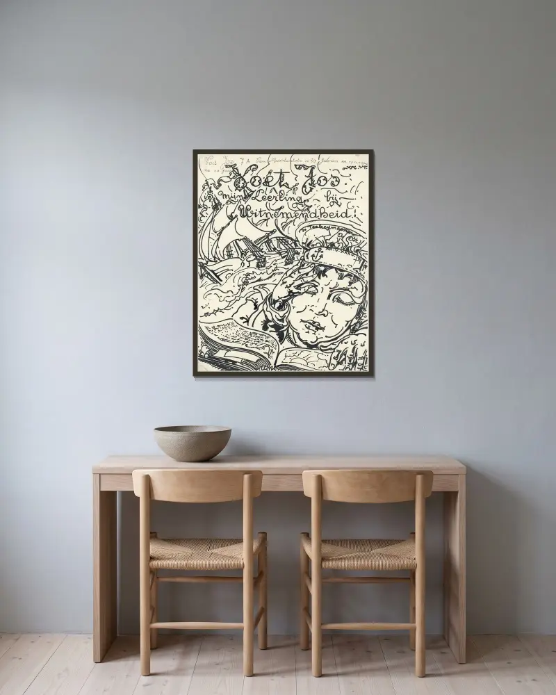 Der Fuß des Lehrlings von Alfred Ost gerahmt an einer Wand