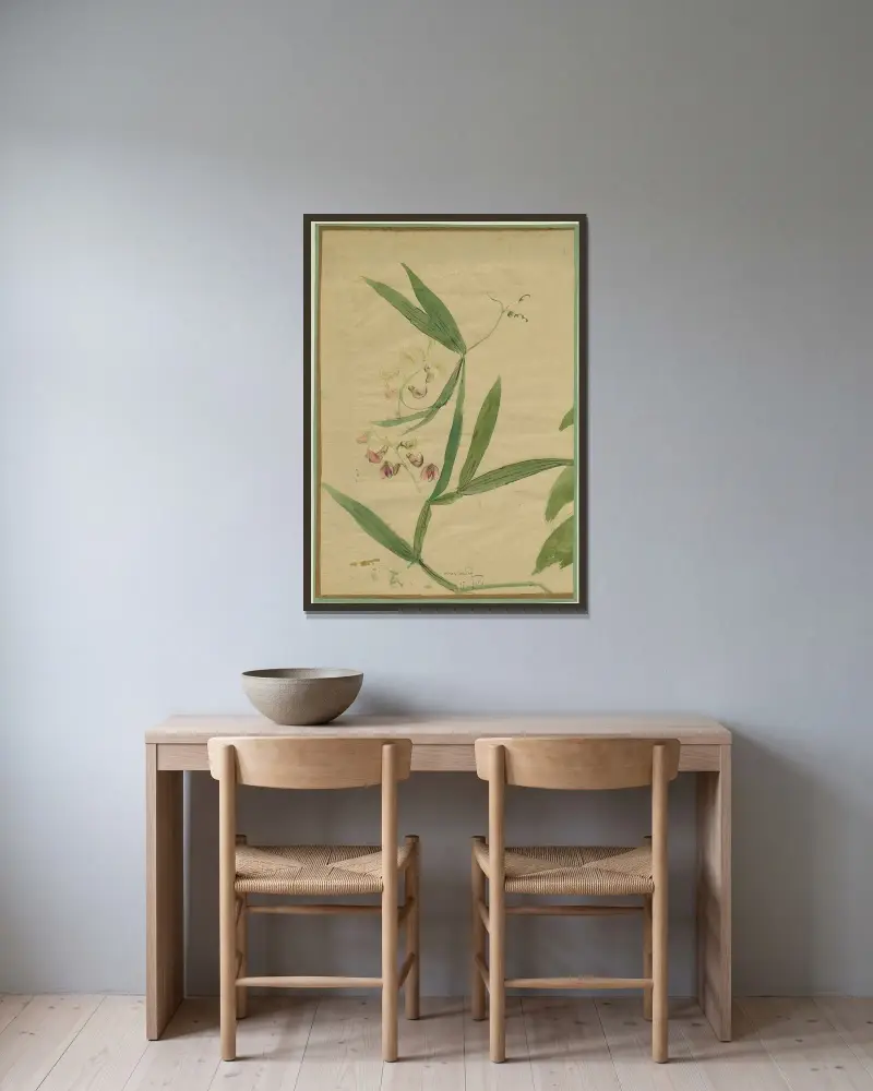 Sumpf-Platterbse von Alfred Ost gerahmt an einer Wand