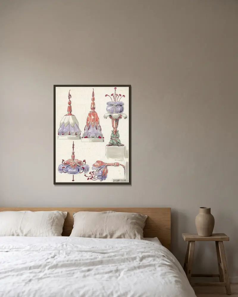 Entwurf, 1923 – Nr. 2 von Alfred Ost gerahmt an einer Wand