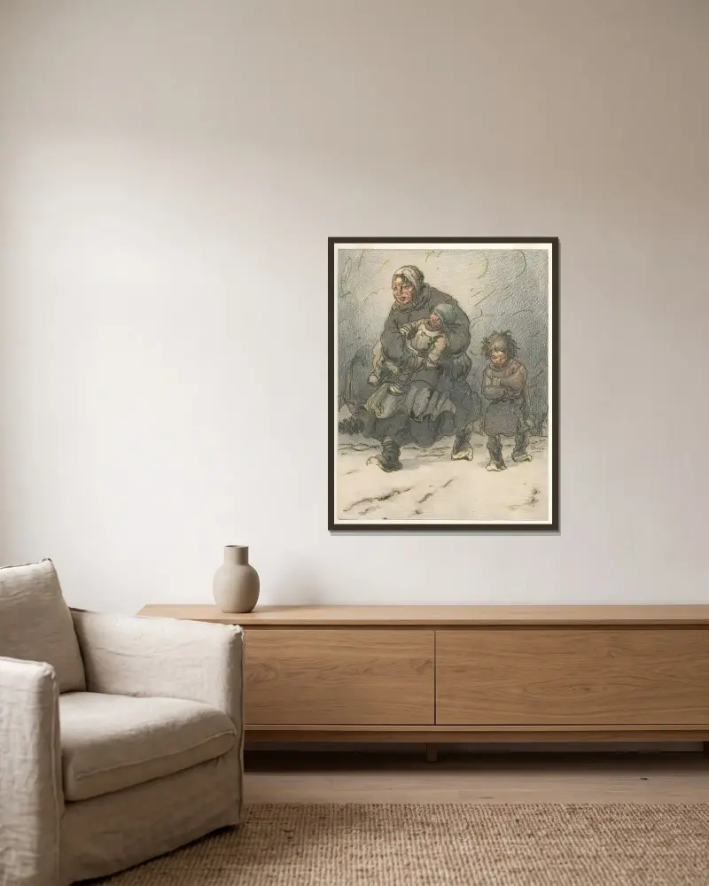 Kriegsleid von Alfred Ost gerahmt an einer Wand