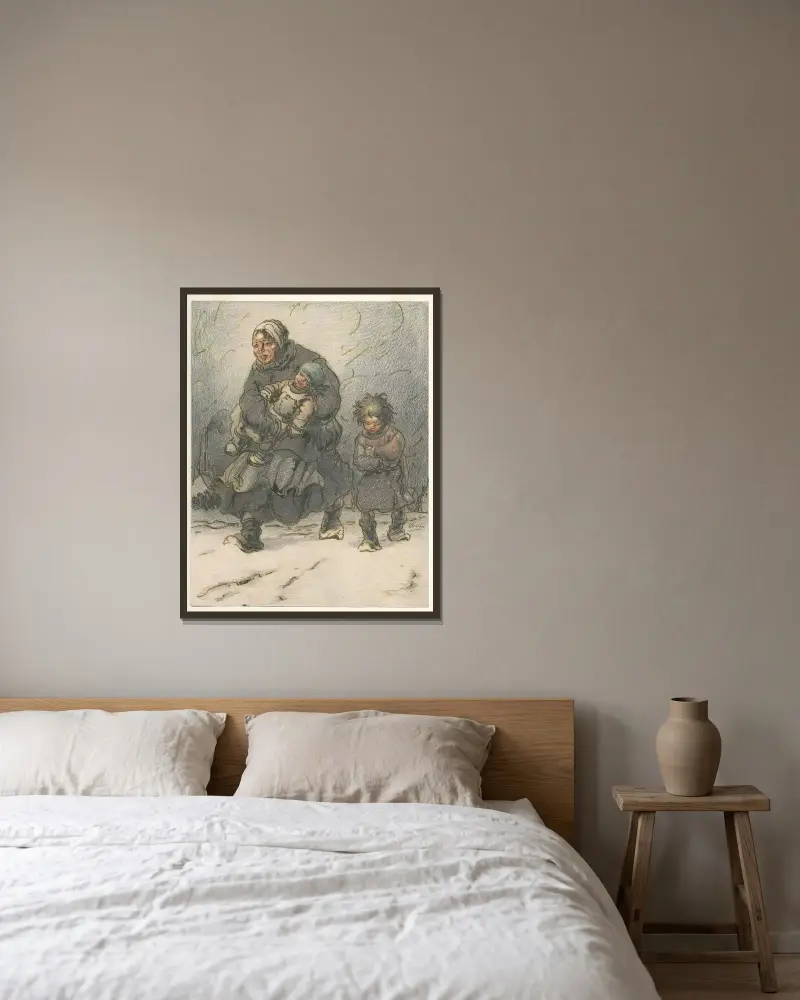 Kriegsleid von Alfred Ost gerahmt an einer Wand