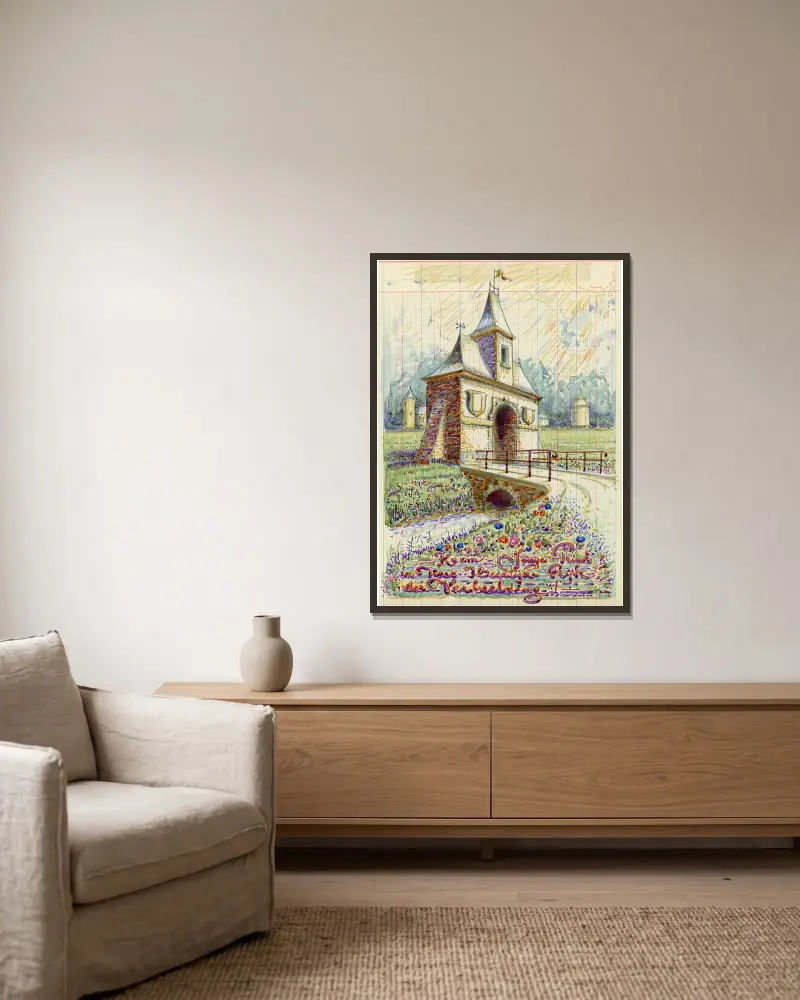Parktor von Alfred Ost gerahmt an einer Wand