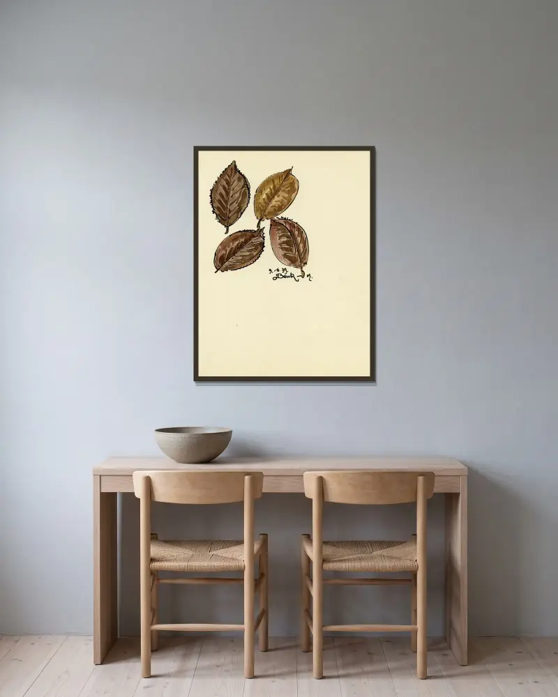 Planten av Alfred Ost inramad på en vägg