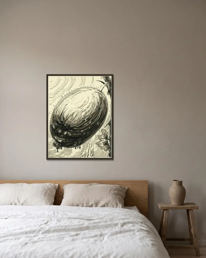 Stachelbeere – Nr. 2 von Alfred Ost gerahmt an einer Wand
