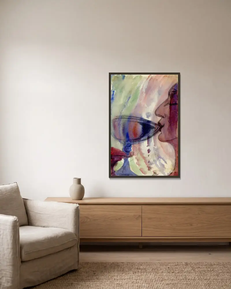 Studie des Plakats ‚Laagland‘ III a und b von Alfred Ost gerahmt an einer Wand