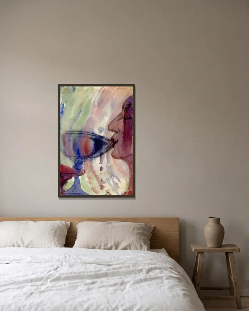 Studie des Plakats ‚Laagland‘ III a und b von Alfred Ost gerahmt an einer Wand