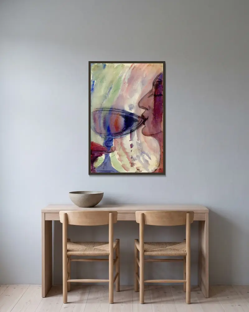 Studie des Plakats ‚Laagland‘ III a und b von Alfred Ost gerahmt an einer Wand