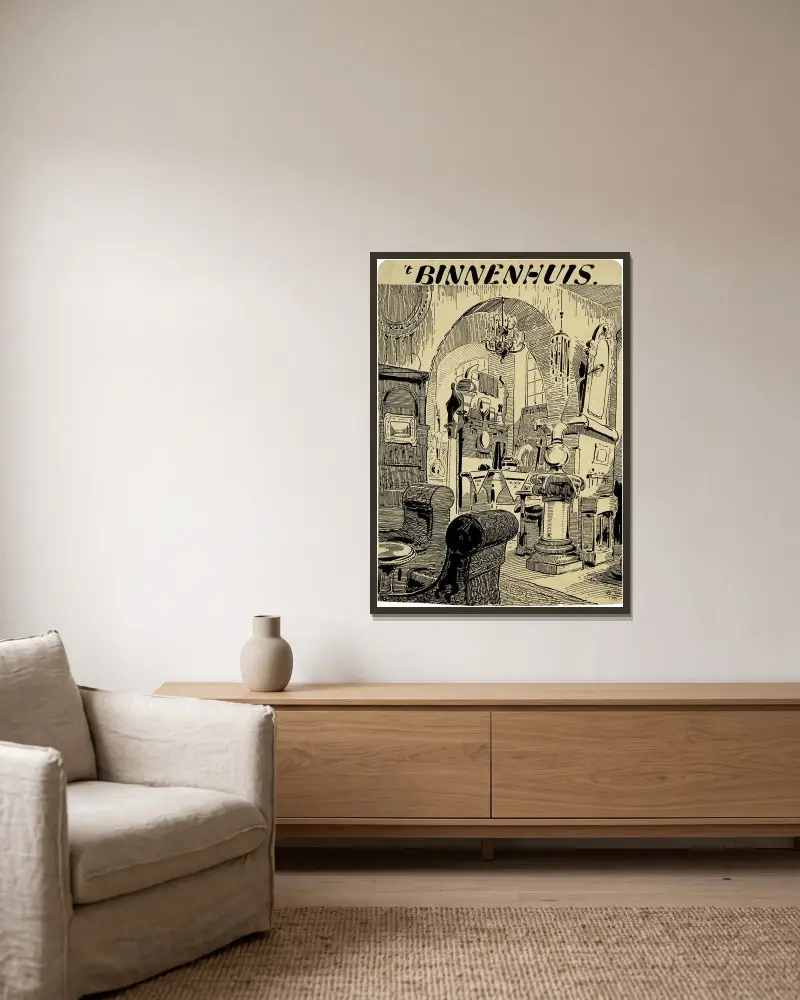 ’T Binnenhuis von Alfred Ost gerahmt an einer Wand