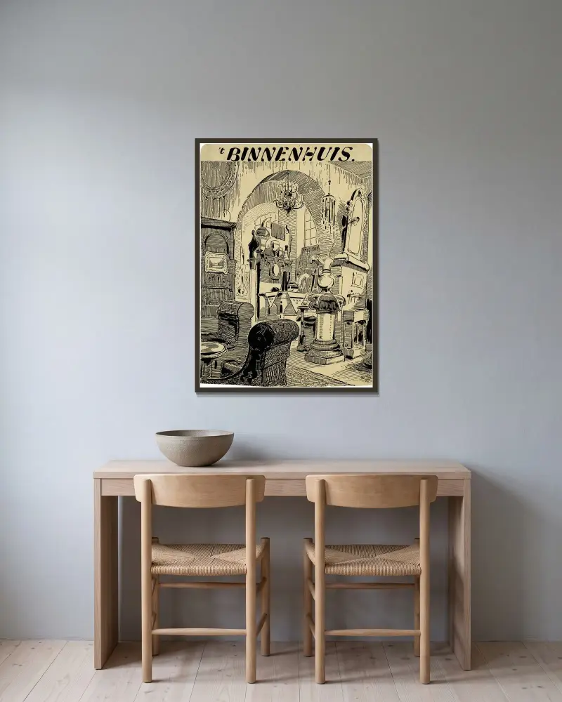 ’T Binnenhuis von Alfred Ost gerahmt an einer Wand