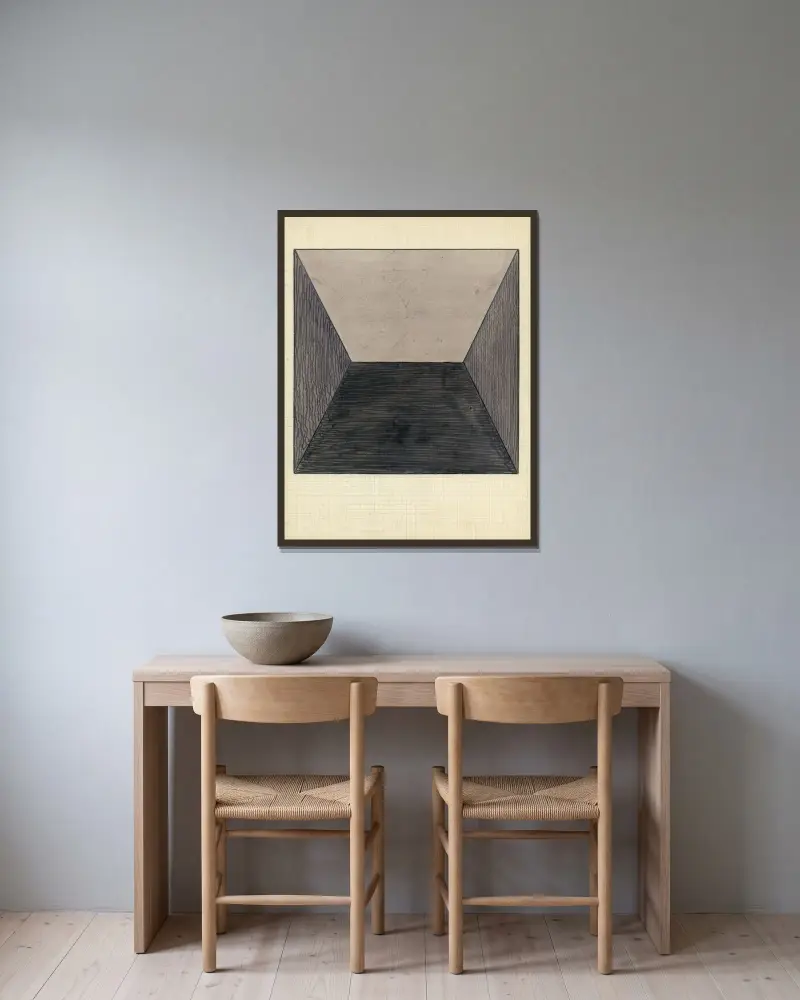 Vierkant, 1922 – Nr. 1 von Alfred Ost gerahmt an einer Wand