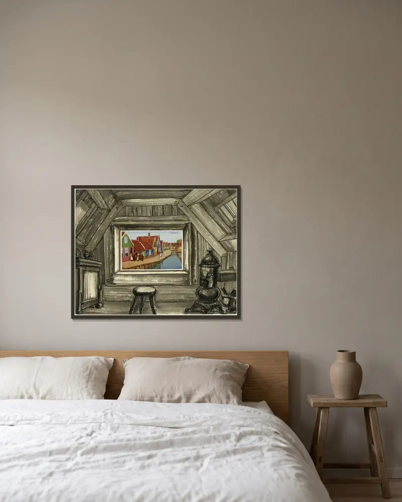 Volendam von Alfred Ost gerahmt an einer Wand
