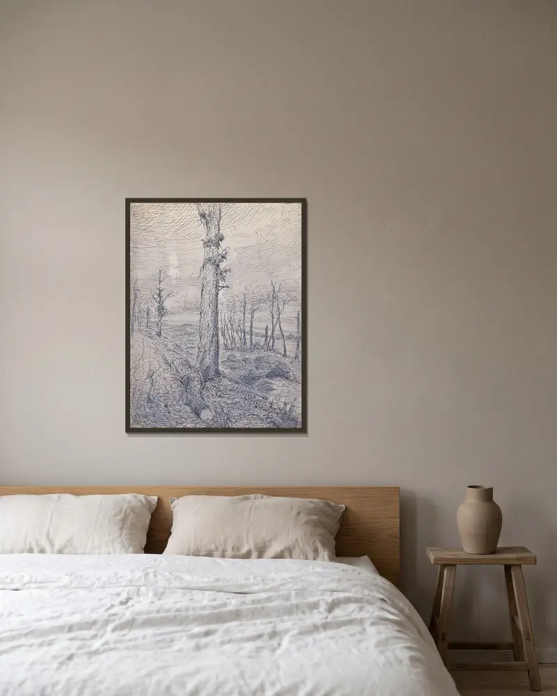 Ypres Remember, 1919 – Nr. 16 von Alfred Ost gerahmt an einer Wand