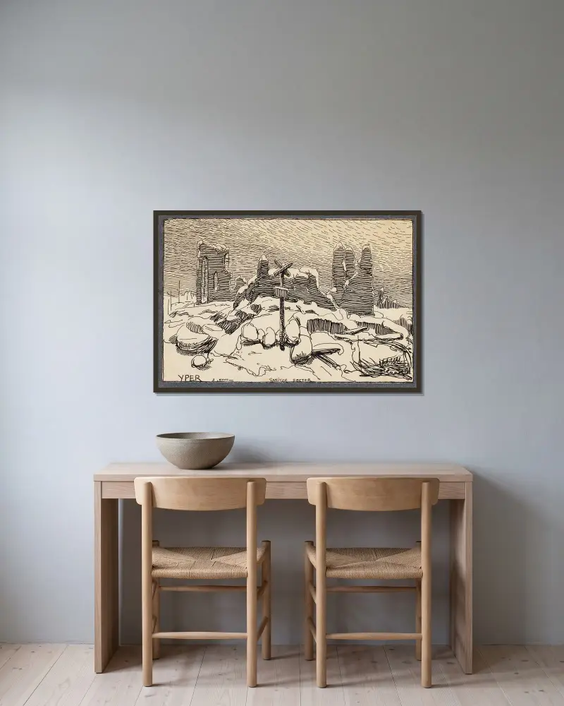 Ypres Remember, 1919 – Nr. 18 von Alfred Ost gerahmt an einer Wand