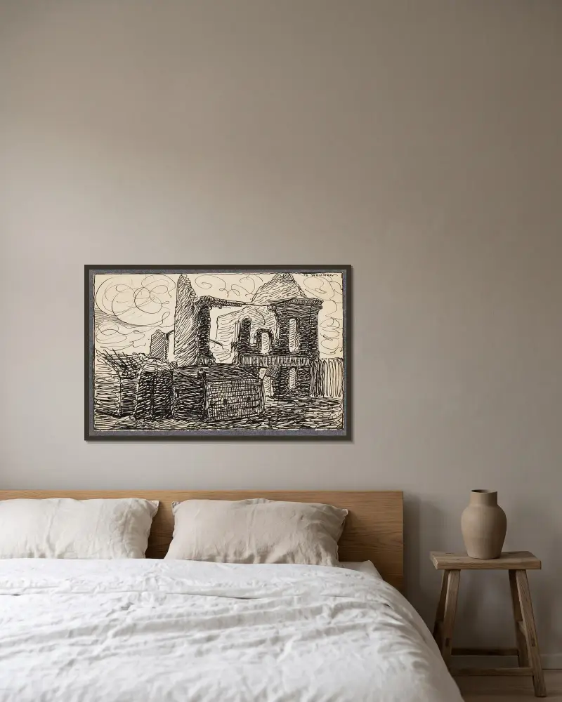 Ypres Remember av Alfred Ost inramad på en vägg