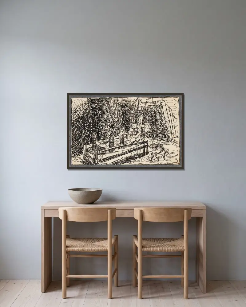 Ypres Remember, 1919 – Nr. 49 von Alfred Ost gerahmt an einer Wand