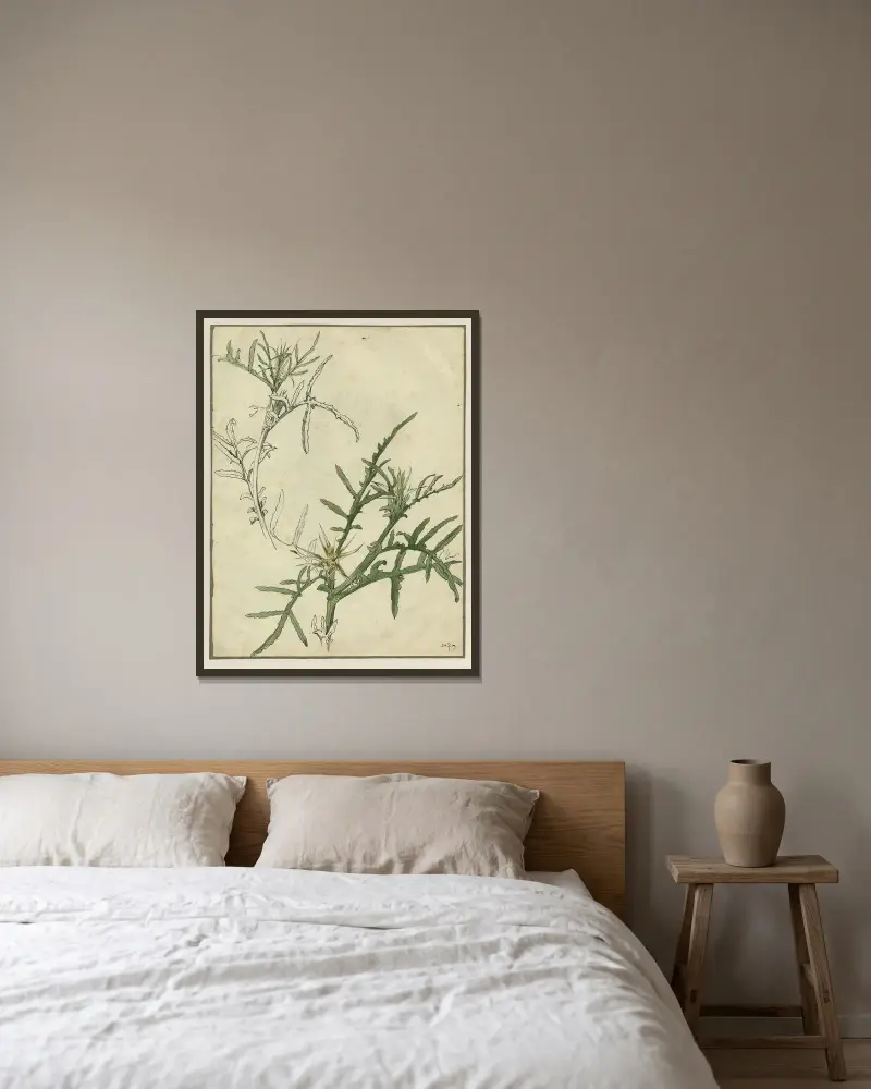 Grünkohl von Alfred Ost gerahmt an einer Wand