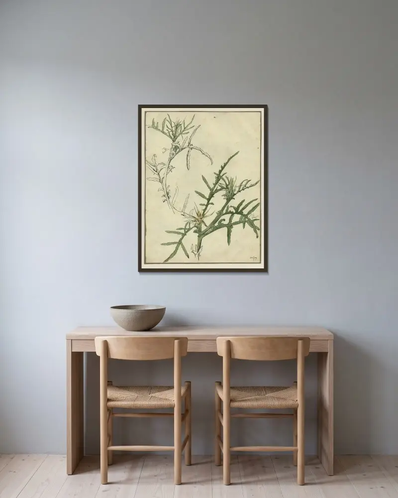 Grünkohl von Alfred Ost gerahmt an einer Wand