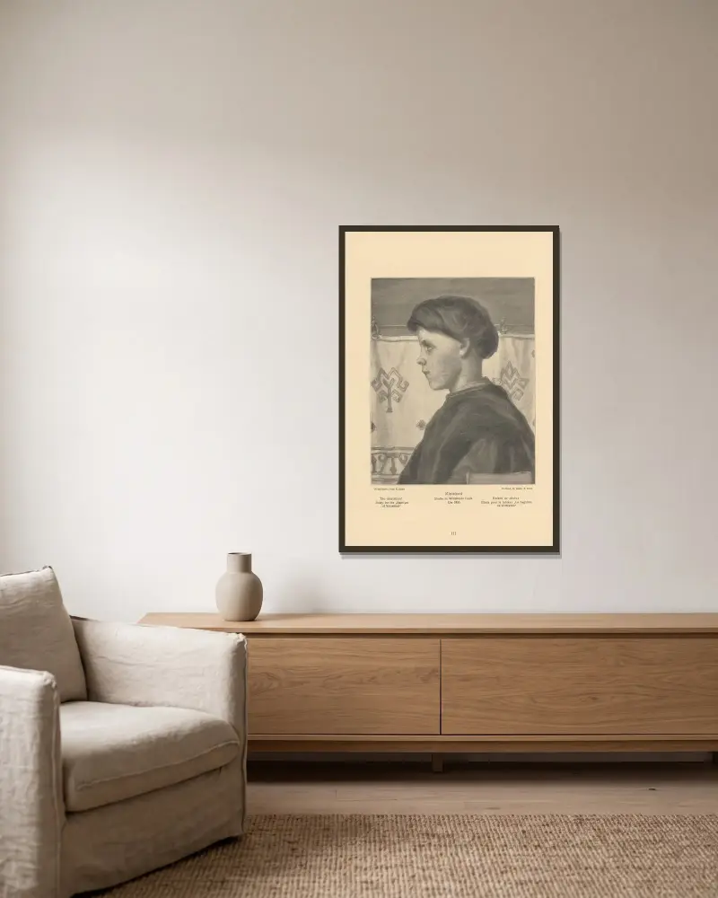 Der Ministrant – Studie zu ‚Wittekinds Taufe‘ von Alfred Rethel gerahmt an einer Wand