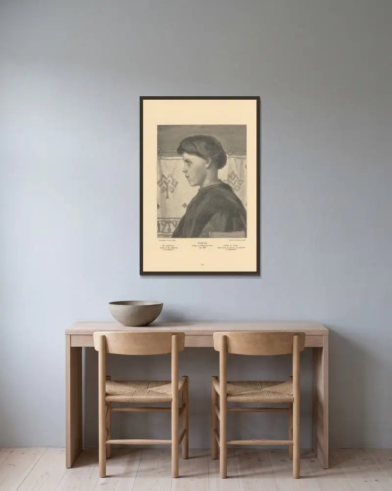 Der Ministrant – Studie zu ‚Wittekinds Taufe‘ von Alfred Rethel gerahmt an einer Wand