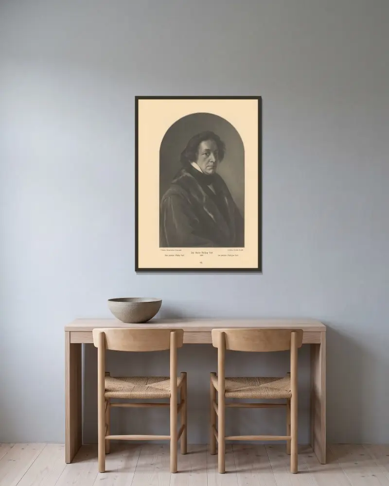 The painter Philip Veit av Alfred Rethel inramad på en vägg