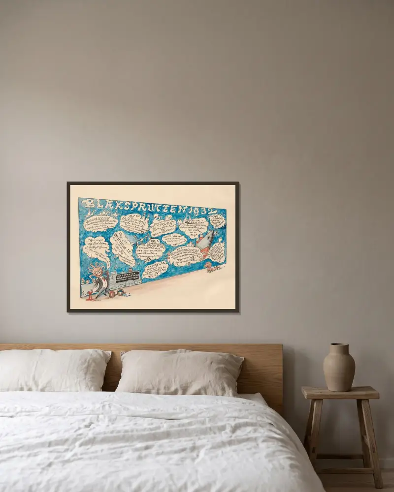 Der Tintenfisch 1932 von Alfred Schmidt gerahmt an einer Wand