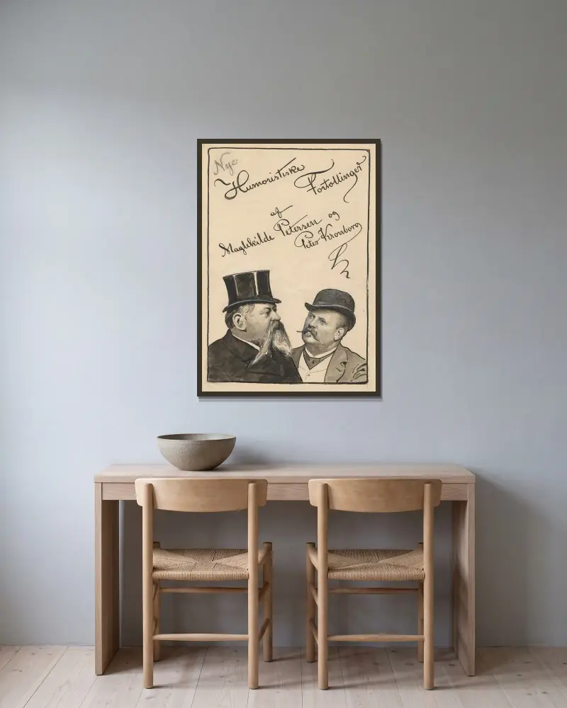 Nya humoristiska berättelser av Alfred Schmidt inramad på en vägg