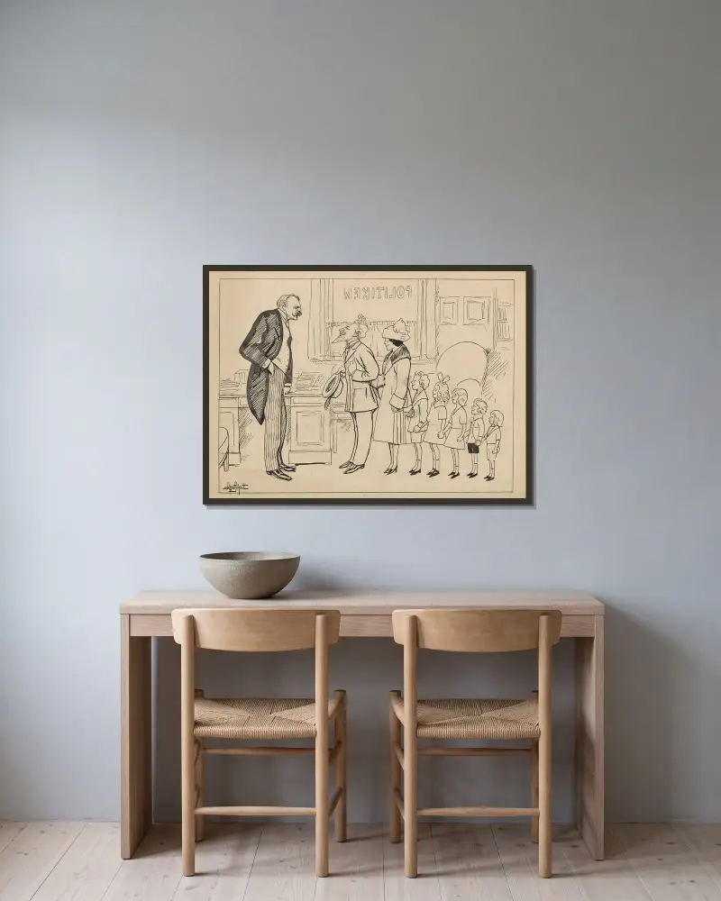 Zu einem Verlobungsbesuch von Alfred Schmidt gerahmt an einer Wand