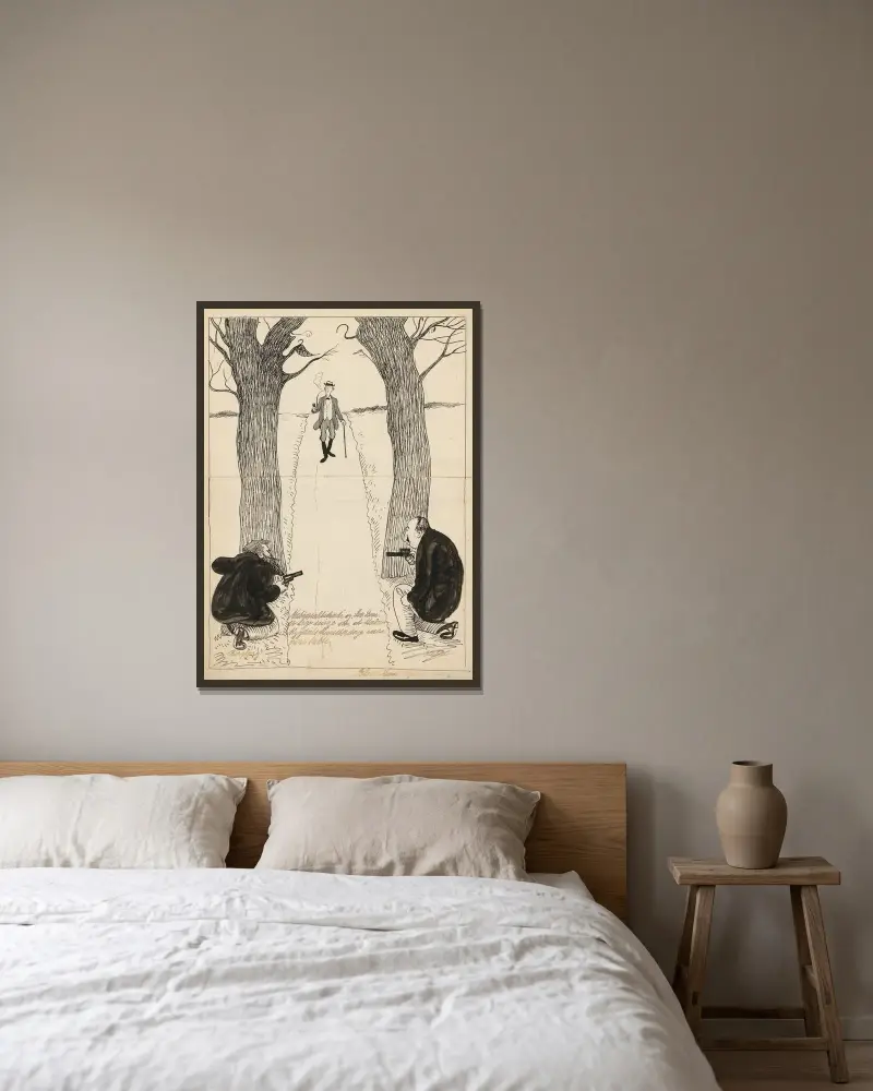 Auf der Lauer von Alfred Schmidt gerahmt an einer Wand