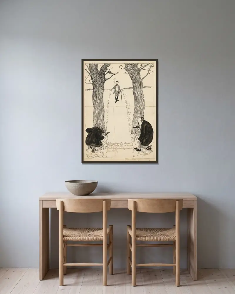 Auf der Lauer von Alfred Schmidt gerahmt an einer Wand