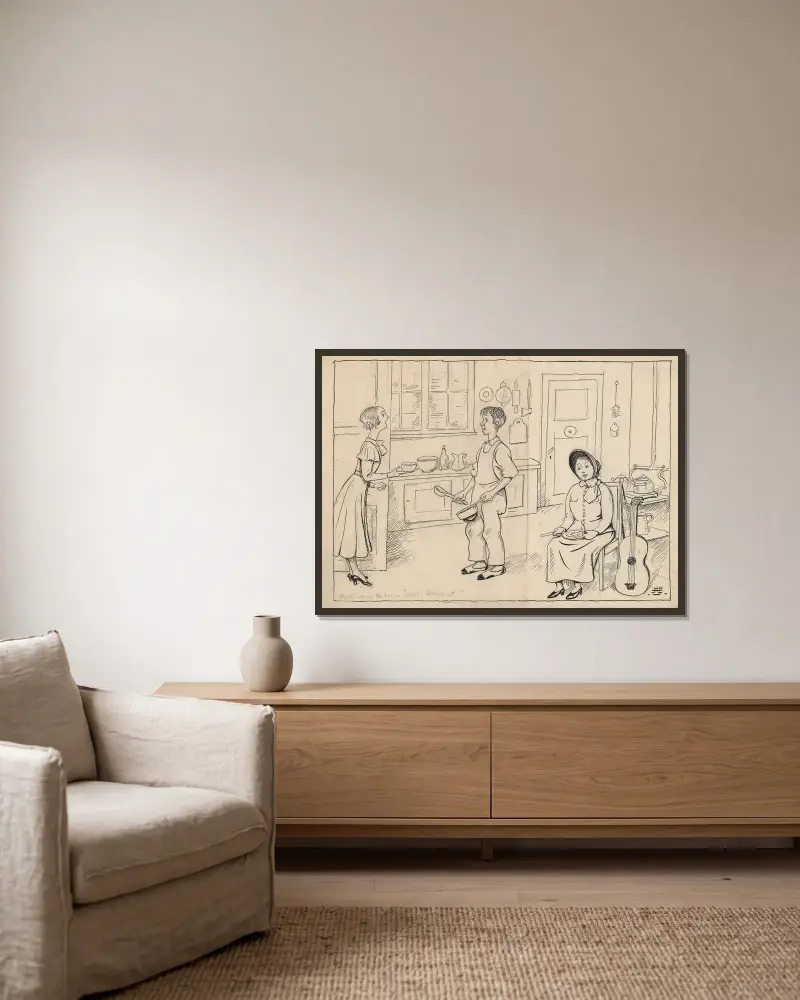 The Food Lover 1935 or When You Have a Male House Assistant av Alfred Schmidt inramad på en vägg