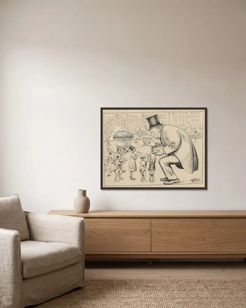 Der seltene Onkel Peter von Alfred Schmidt gerahmt an einer Wand