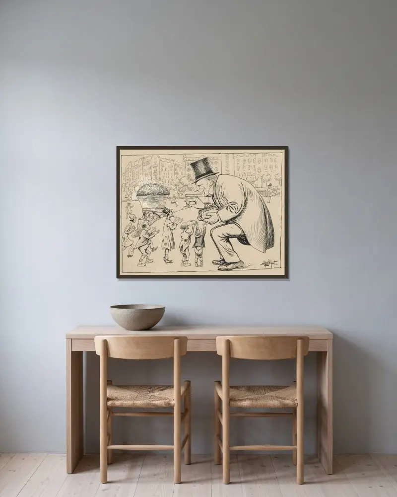 Der seltene Onkel Peter von Alfred Schmidt gerahmt an einer Wand