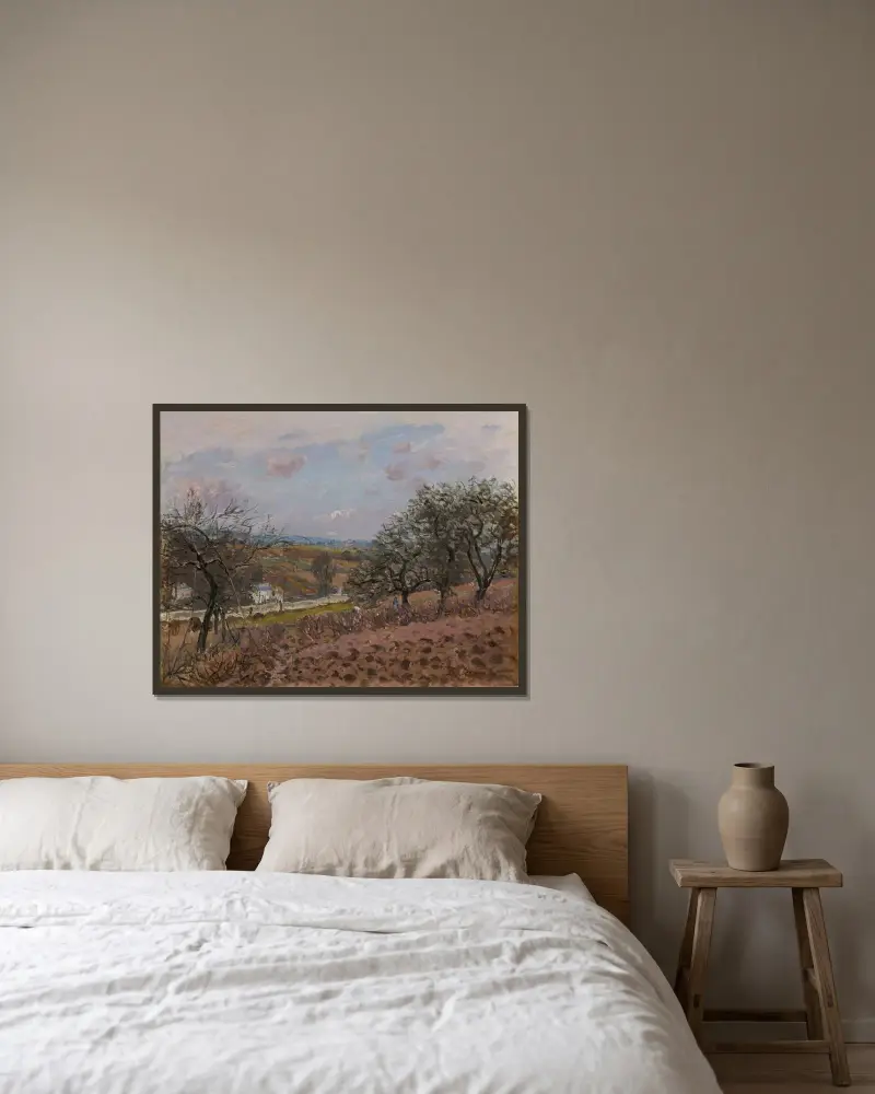 Bougival, Alfred Sisley v rámu na stěně