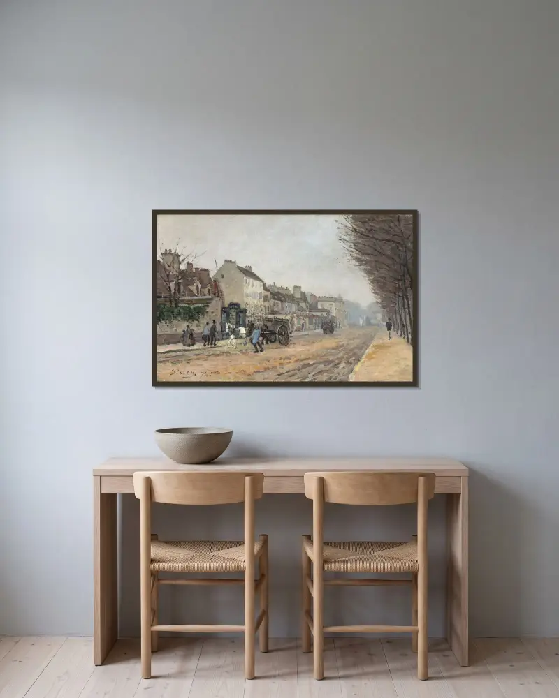 Boulevard Héloïse, Argenteuil, Alfred Sisley v rámu na stěně