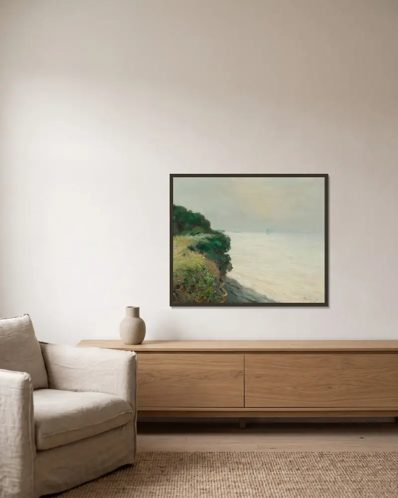 La falaise de Penarth av Alfred Sisley inramad på en vägg
