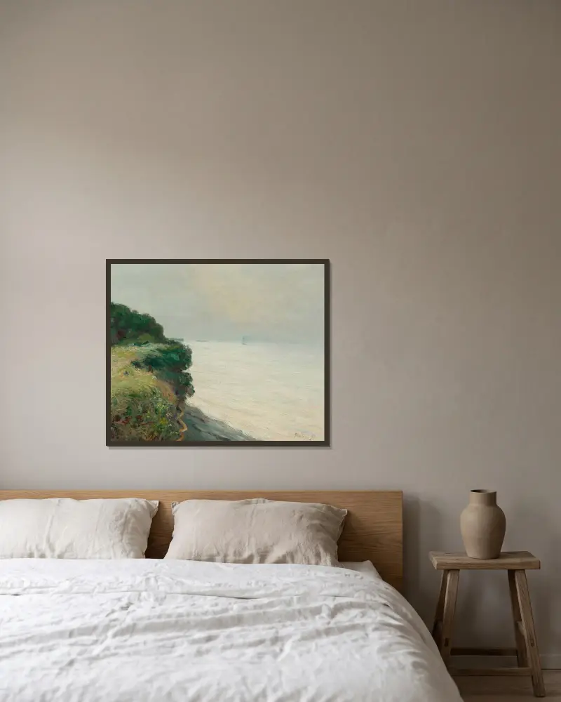 La falaise de Penarth av Alfred Sisley inramad på en vägg