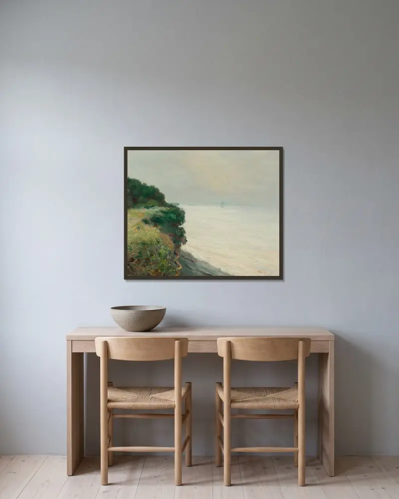 La falaise de Penarth av Alfred Sisley inramad på en vägg