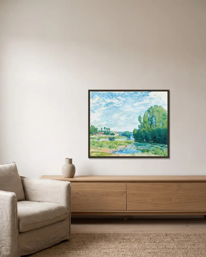 Staw z kaczkami, Alfred Sisley w ramie na ścianie