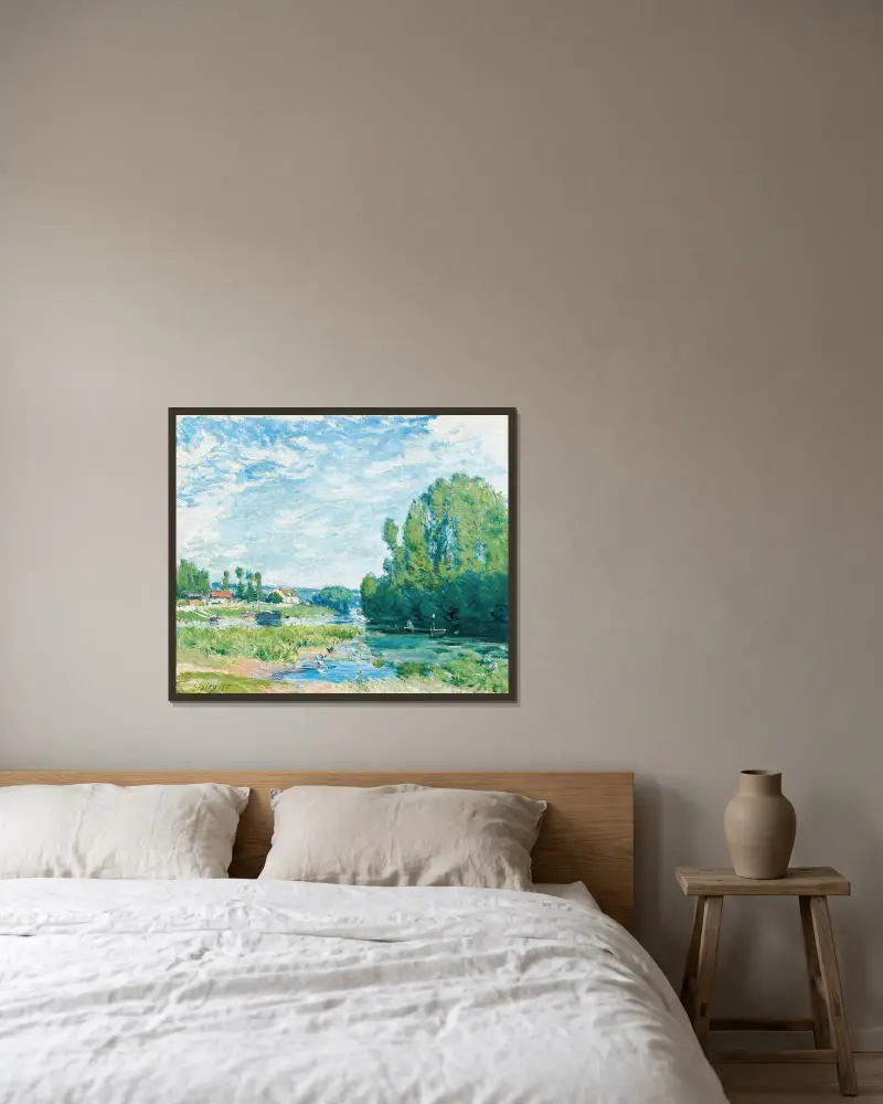 Staw z kaczkami, Alfred Sisley w ramie na ścianie