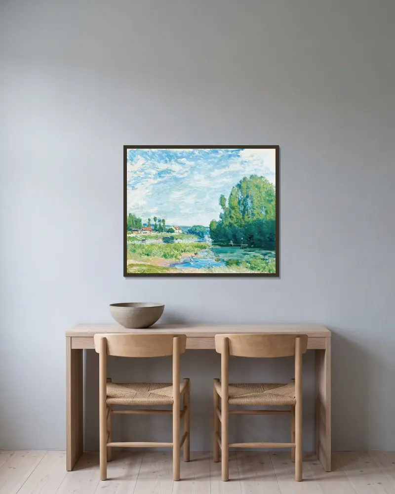 Staw z kaczkami, Alfred Sisley w ramie na ścianie