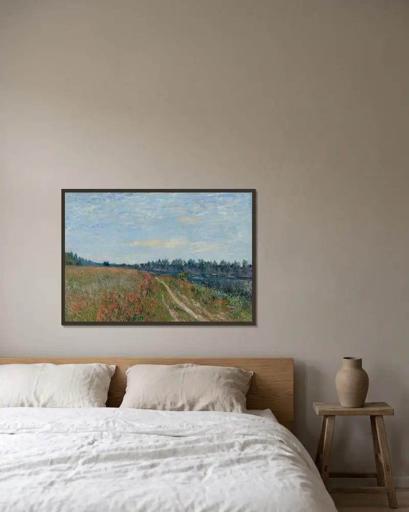 Louka, 1880, Alfred Sisley v rámu na stěně