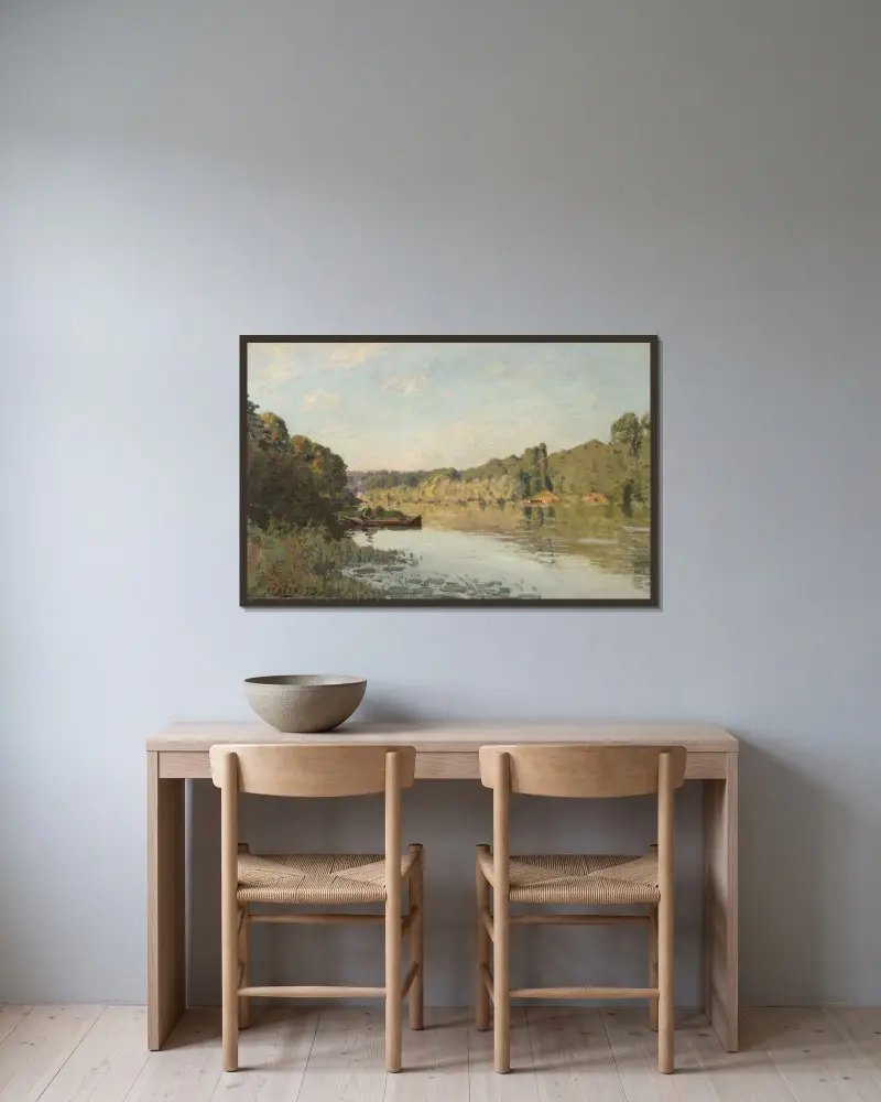 Krajobraz z Bougival, Alfred Sisley w ramie na ścianie