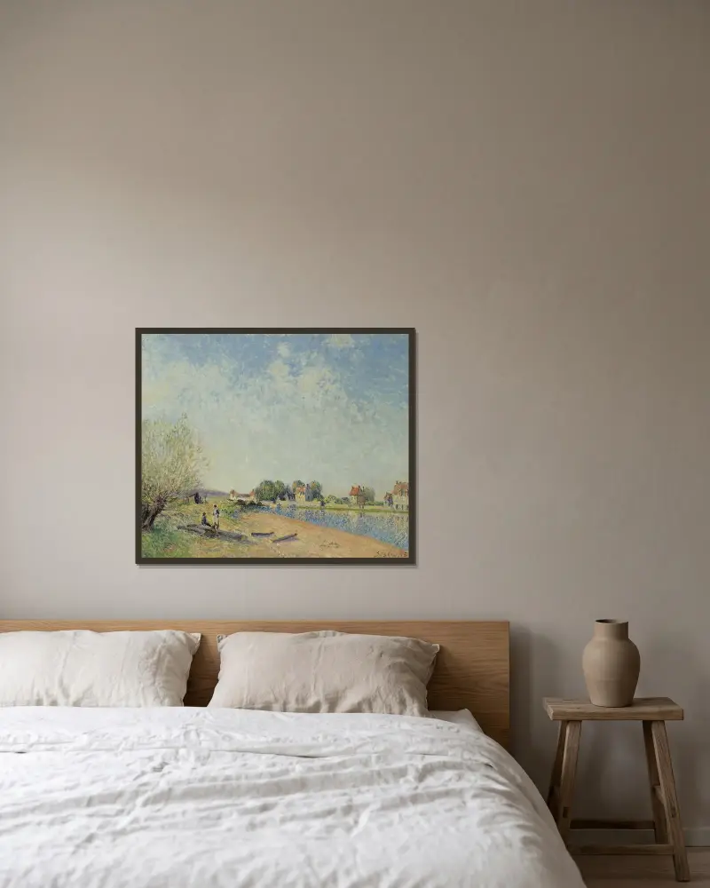 Le Canal Du Loing À Saint-Mammès av Alfred Sisley inramad på en vägg