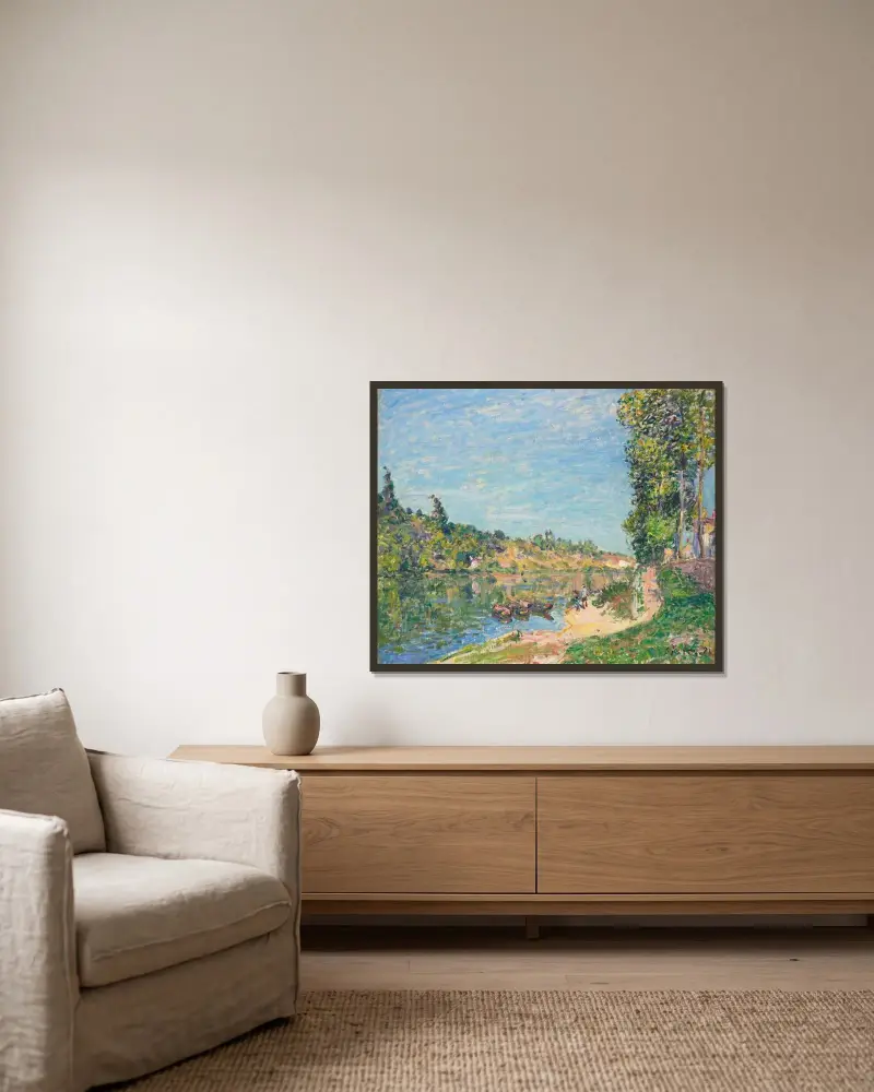 Les Coteaux de La Celle, après Saint-Mammès av Alfred Sisley inramad på en vägg