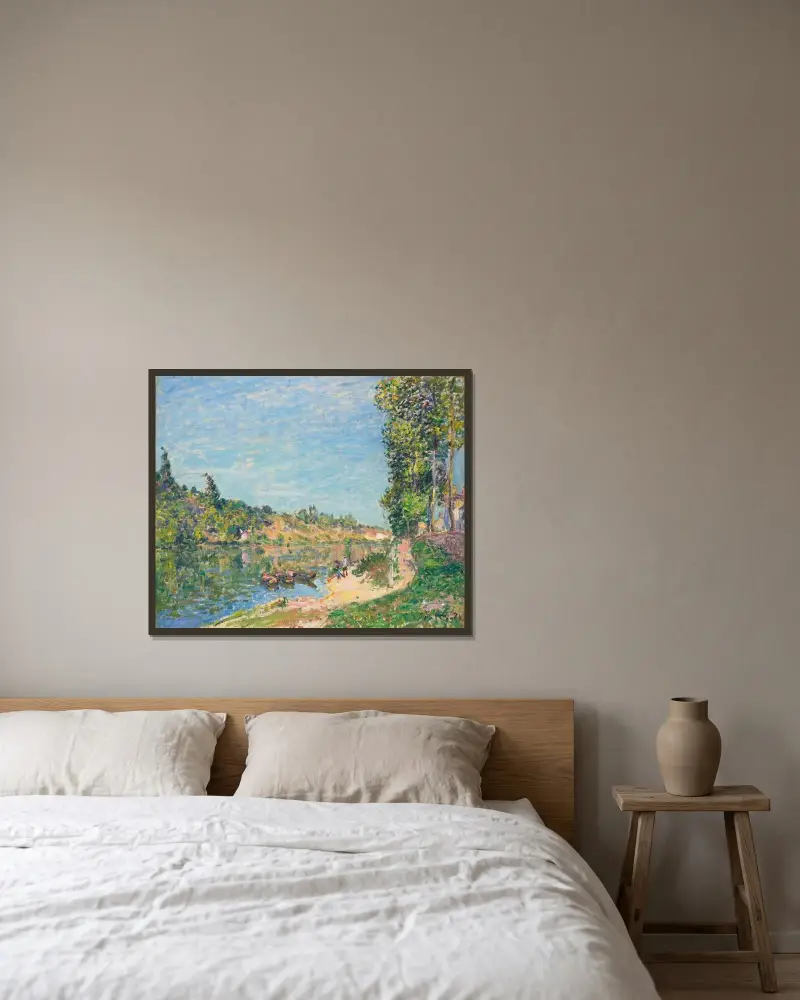 Les Coteaux de La Celle, après Saint-Mammès av Alfred Sisley inramad på en vägg