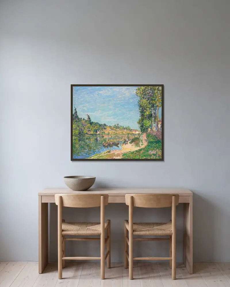 Les Coteaux de La Celle, après Saint-Mammès av Alfred Sisley inramad på en vägg