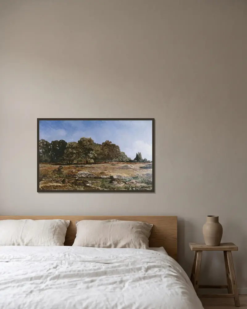 Lisière de la forêt de Fontainebleau av Alfred Sisley inramad på en vägg